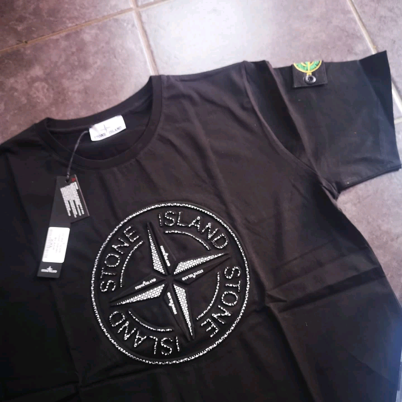 stone island black arm badge sweatshirt